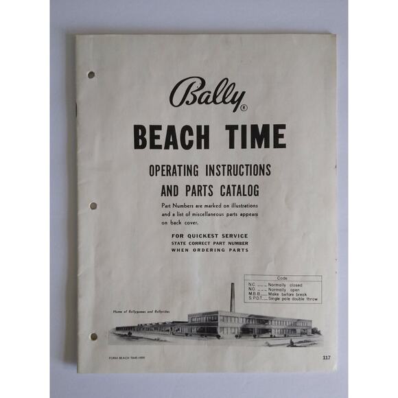 Beach Time Pinball MANUAL + Schematic 1958 Original Bingo Game Machine Bally - Picture 4 of 8